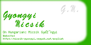gyongyi micsik business card